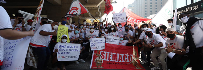  SIEMACO-SP protesta contra Bolsonaro em defesa da democracia, da liberdade e dos direitos dos trabalhadores e trabalhadoras