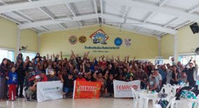 Trabalhadores da Loga Jaguaré e sindicato se confraternizam no Clube de Campo