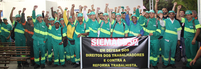 Siemaco mobilizado durante o Dia Nacional de Lutas e Paralisações em defesa dos direitos do trabalhador