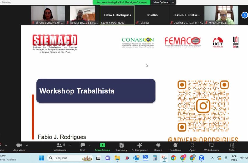  Participantes consideram um sucesso workshop virtual com especialista jurídico-trabalhista