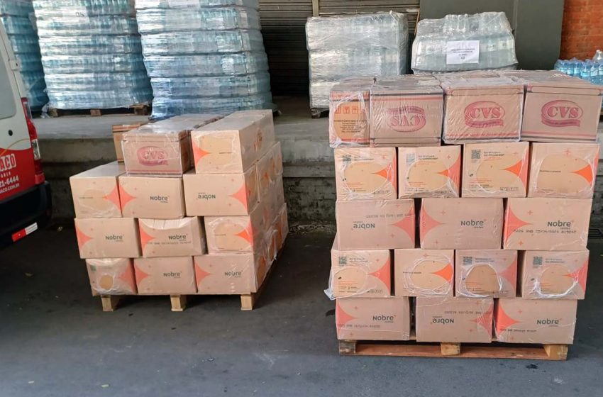  SIEMACO-SP doa 4.200 kg de alimentos para vítimas de enchentes no Rio Grande do Sul