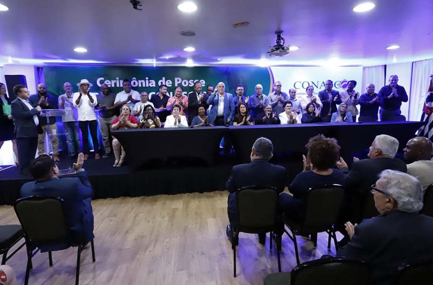 SIEMACO-SP marca presença na posse da CONASCON em São Paulo; presidente André Santos Filho destaca parceria
